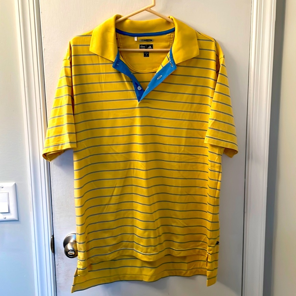 Yellow Adidas golf shirt